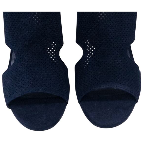 DKNY Helli Women's Open Toe Suede Bootie Sandals Navy Blue Size 8 - Picture 6 of 8